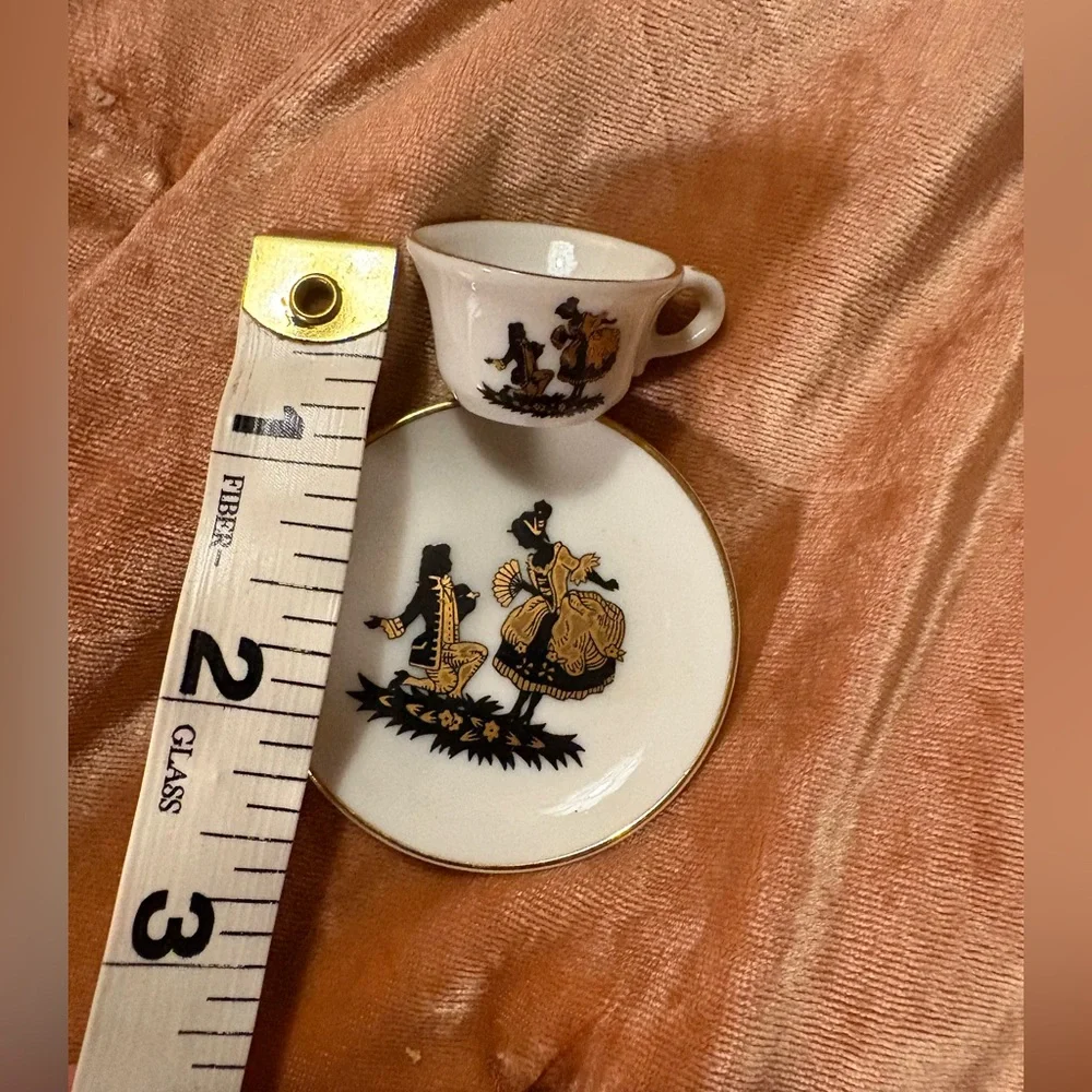Charming Vintage Miniature Cup and Saucer Display Mini Elegance Made in Japan